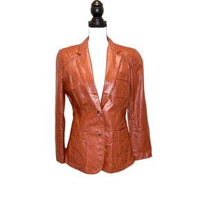 Wilsons Suede & Leather vintage cognac caramel color blazer jacket